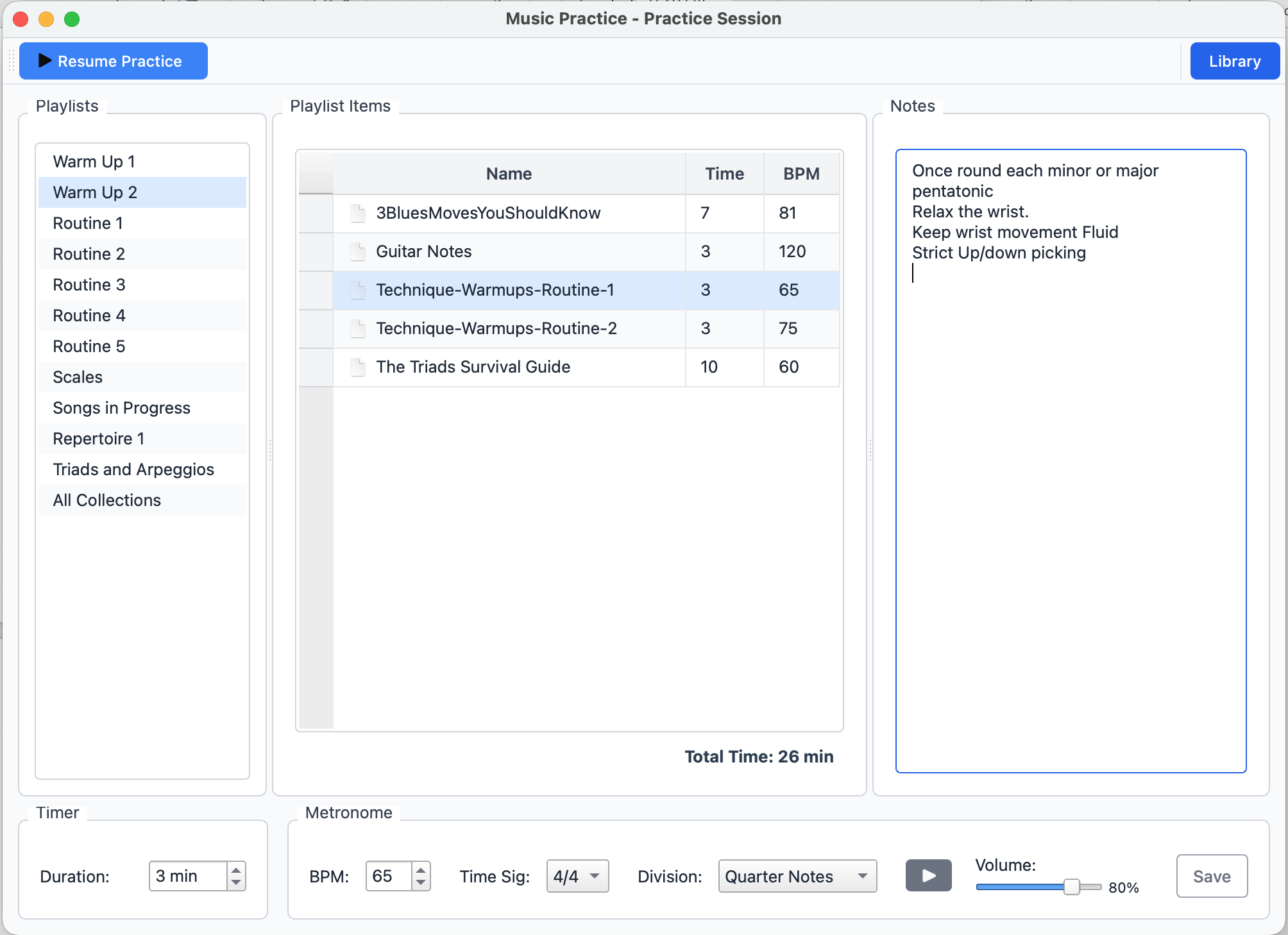 Set Up Your Practice Playlists Interface